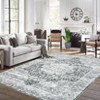 Machine Washable Area Rug Low Pile Non Slip Floor Carpet Vintage Distressed Flower Rug Soft Non Shedding Carpet for Kitchen Bedroom Living Room - 3 of 4