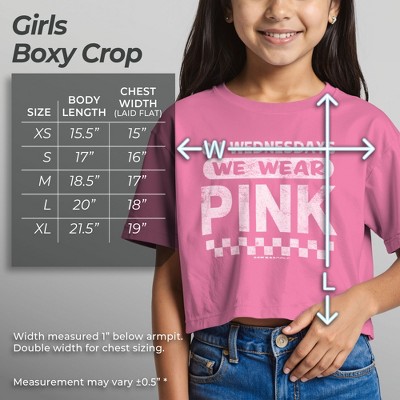 Mean Girls Girl's Mean Girls On Wednesdays We Wear Pink Checkered Graphic Graphic Cropped T-Shirt - Light Pink - Medium — фото 5
