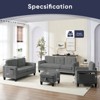Mjkone 76" Comfort L-Shaped Sectional Sofa Set,Corduroy 3-Seater with Moveable Storage Ottoman/Loveseat/Single Sofa Couch - 4 of 4