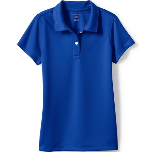 Lands End Little Kids Short Sleeve Poly Pique Polo Shirt Small Cobalt