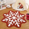 Christmas Holiday Decor Rug Washable Xmas Snowflake Area Rugs Soft Non Slip Low Pile Rugs for Living Room Bedroom - 3 of 4