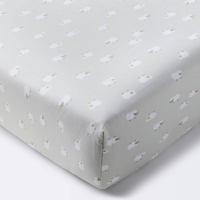 Image of Crib Fitted Sheet Lambs - Cloud Island™ Gray