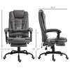 Faux Leather Adjustable High Back Office Recliner Chair with 7-Point Vibrating Massage, Lumbar Support and Footrest - 3 of 4