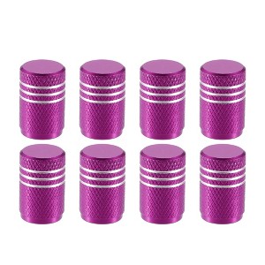 Unique Bargains Car Bike Round Tire Valve Stem Cap with Rubber Seal Wheel Rims Covers 8 Pcs - 1 of 4