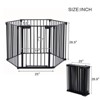 AZL1 Life Concept Safety Gate Adjustable 6 Panels Metal Play Yard Fireplace Christmas Tree Fence with Stairs Gate for Home, Black, 26.2"*30.5"*6.9" - 3 of 4