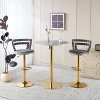 Sapphtopaz Modern Bar Stools Set of 2 Velvet Upholstered Adjustable Height Barstools with Iron legs Counter Height Bar Stools for Kitchen Island - 2 of 4