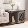 APRILSOUL Farmhouse Dog Crate with Sliding Barn Door, Wooden Kennel End Table, Flip-top Plate & Detachable Divider, for Dogs - 4 of 4
