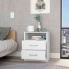 Okak 2-Drawer Bedside Table with Cutout Handles, Modern Bedroom Nightstand with Easy-Pull Drawers Wooden Storage Cabinet for Small Spaces - 2 of 4