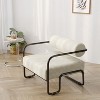 NicBex Modern Lazy Sofa Chair with Iron Frame, Comfy Corduroy Fabric Balcony Accent Chair for Bedroom, Living Room, Beige - 2 of 4