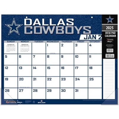 NFL Dallas Cowboys 2025 22"x17" Desk Calendar