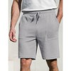 Men's Shorts with Pocket Casual Lounge Shorts Pants Summer Waffle Shorts Drawstring Elastic Waist Running Shorts - Light Gray S - 4 of 4