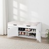 VEVOR Shoe Bench, 41.3 x 13.8 x 19.8 Inch Entryway Bench with Lift Top Storage and Seat Cushion, 250lbs Shoe Rack with 3 Cabinets , White - 2 of 4