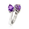 Ross-Simons Purple Turquoise and 1.20 Carat Amethyst Bypass Ring in Sterling Silver - 3 of 4