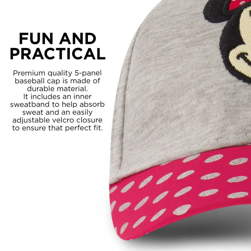Minnie Mouse Baseball Cap-4-7 Years- Grey/Red Polka Dots, 3 of 7