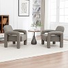 SEYNAR Modern PU Leather Accent Chair with Tubular Multifunctional Legs for Living Room Set of 2 - 3 of 4