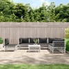 vidaXL 8 Piece Patio Lounge Set with Cushions in Modern White Steel Design for Garden, Poolside, Deck, Patio or Other Outdoor Spaces - 2 of 4