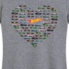 Women's - Hot Wheels - Valentine's Hot Wheels Heart Short Sleeve Graphic T-Shirt - 2 of 4