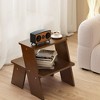 FONTOI End Table Design Two Level Side Table Featuring Natural Grain Finish and Compact Multi Functional for Bedroom , Natural, 17.72"*16.73"*19.69" - 3 of 4
