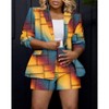 Coolmee Women Casual Floral Graphic Colorful Suit Collar Long Sleeve Blazer Work Suit Jackets With Pockets - 3 of 4