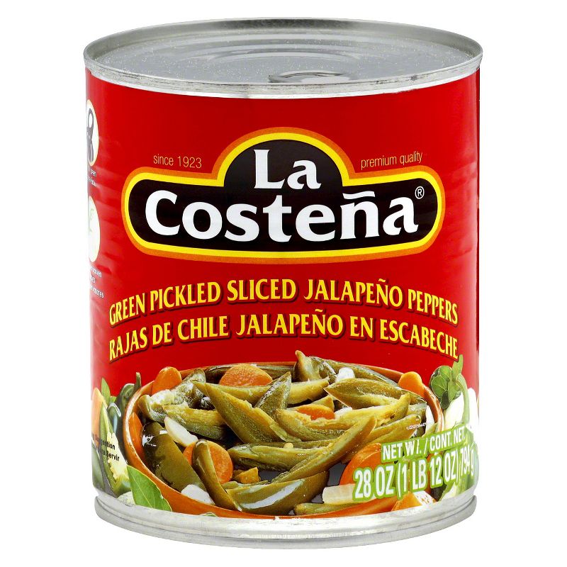 La Costena Green Pickled Sliced Jalapeno Peppers - 28oz, 1 of 4