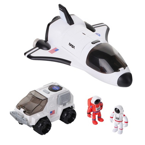 Dazmers Space Shuttle Toy Kids Spaceship With 2 Astronaut Figures Mechanical Arm And Rover Target