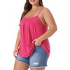 Agnes Orinda Women's Plus Size Adjustable Strap Elegant Basic Pleated Casual Sleeveless Camisoles - 2 of 4
