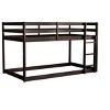 NicBex Twin over Twin Bunk Bed Wooden Bed Frame Low Height Design with Ladder and Full Length Guardrail, No Box Spring Required - 3 of 4