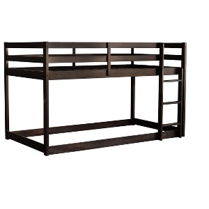 NicBex Twin Over Twin Bunk Bed with Guardrail,Rubber Wood Loft Bed with Built-In Ladder,Modern Bunk Beds,Low Height Bunk Beds for Bedroom - 1 of 4