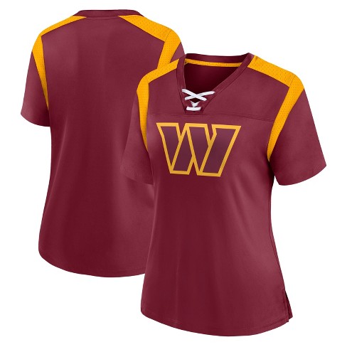 NFL Washington Commanders Women's Short Sleeve Lace Up V-Neck Fashion Jersey - image 1 of 3