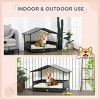 LAOTIES Outdoor Wicker Dog Bed with Canopy,Elevated Rattan Pet Bed with Cushion for Small And Medium Dogs - 4 of 4