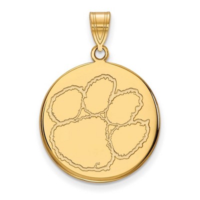 Black Bow Jewelry 14k Yellow Gold Clemson Tigers NCAA Large Pendant