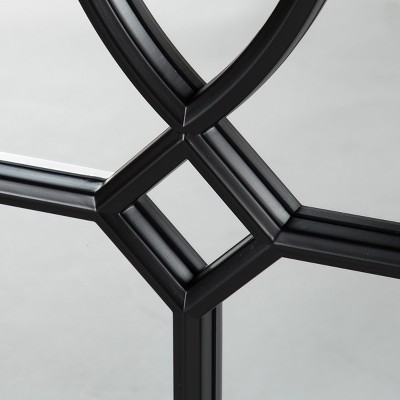 Cassat Contemporary Black Windowpane Full-Length Wall Mirror