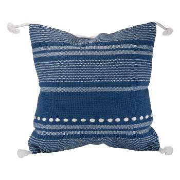 Sedona Stripes Blue Throw Pillow 20x20 - Pillow Decor