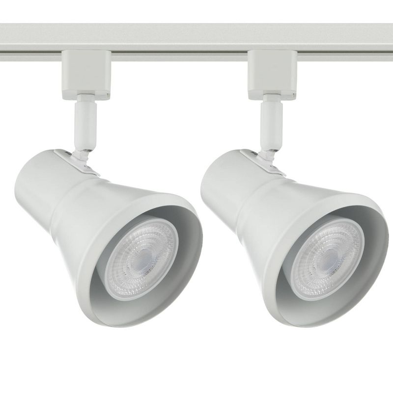 Pro Track Daris 4-Head LED Ceiling Track Light Fixture Kit Floating Canopy Spot Light Halo Adjustable White Modern Kitchen Bathroom Dining 48" Wide, 2 of 4