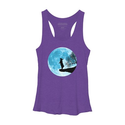Women's Design By Humans Moon Bunny By Maryedenoa Racerback Tank Top