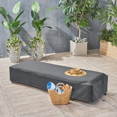Gray Waterproof Fabric Outdoor Chaise Lounge Cover