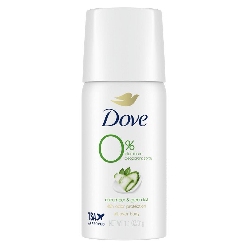 Dove Beauty 0% Aluminum, Cucumber &#38; Green Tea Deodorant Spray - Trial Size - 1.1oz, 3 of 7