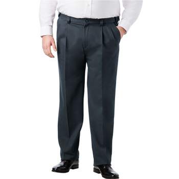 KingSize Men's Big & Tall Classic Fit Wrinkle-Free Expandable Waist Pleat Front Pants