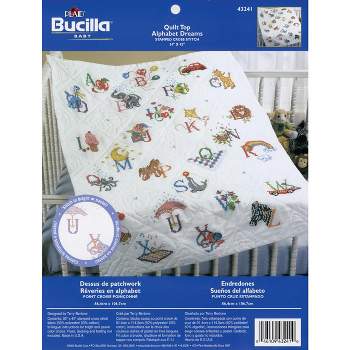 Dimensions Baby Hugs Quilt Stamped Cross Stitch Kit 34inX43in-Mod Zoo