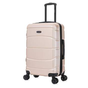 DUKAP Sense Lightweight Hardside Medium Checked Spinner Suitcase - Champagne