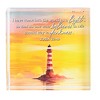 Dicksons Lighthouse, Light Believes Darkness, John 12:46, Multicolor 3 x 3 Inch Glass Tabletop Sign Plaque, - 2 of 2