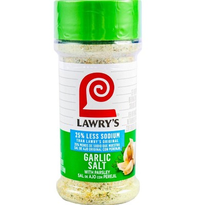 Lawry's 25% Less Sodium Garlic Salt With Parsley, 5.62 oz (Pack of 4)