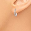 Black Bow Jewelry 2mm, 14k White Gold Classic Round Hoop Earrings, 12mm (7/16 Inch) - 3 of 4