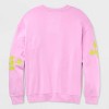 Girls' Juniors Lilo & Stitch Ohana Fleece Crewneck - Pink - 2 of 3