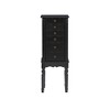 Powell Aria Traditional Wood 6 Lined Drawer Jewelry Armoire Black: Freestanding, Felt-Lined, with Mirror & Hooks - 4 of 4