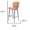 HomeRoots 30" Brown And Black Faux Leather And Steel Low Back Bar Height Bar Chair - 3 of 4