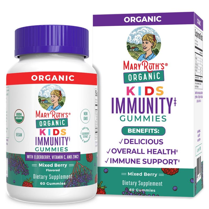 MaryRuth's Kids Immunity Gummies, Mixed Berry, Org, 60 ct, 1 of 11