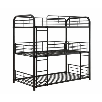 Full Cairo Triple Bunk Bed Sandy Black - Acme Furniture