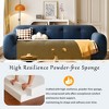 3-Seater Sofa Upholstered Sofa with Tufted Style, Full Sponge Compression Design&No Assembly Required, Chenille,  Beige/Navy Blue-ModernLuxe - 3 of 4