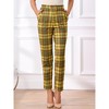 INSPIRE CHIC Women's Vintage Tartan Plaid Elastic Waist Straight Long Trousers - 3 of 4